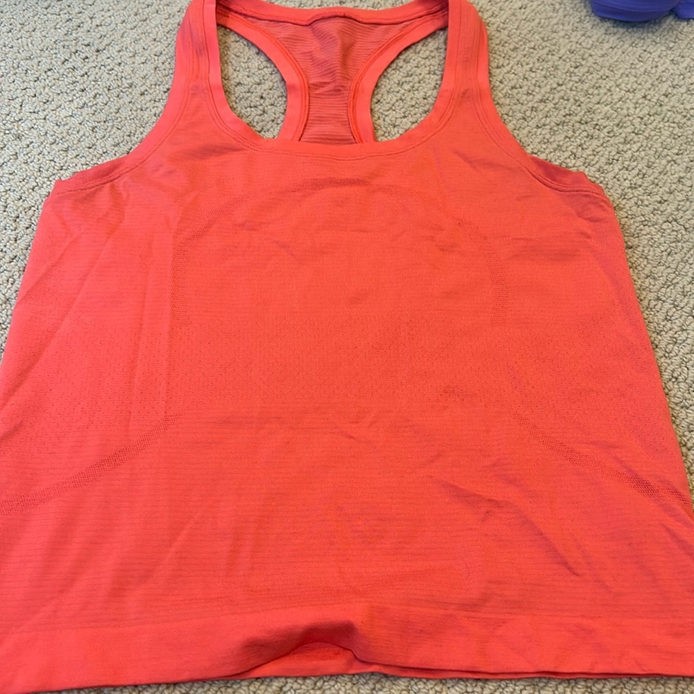 Red/Orange Lululemon Swiftly Tech Race Length Tank